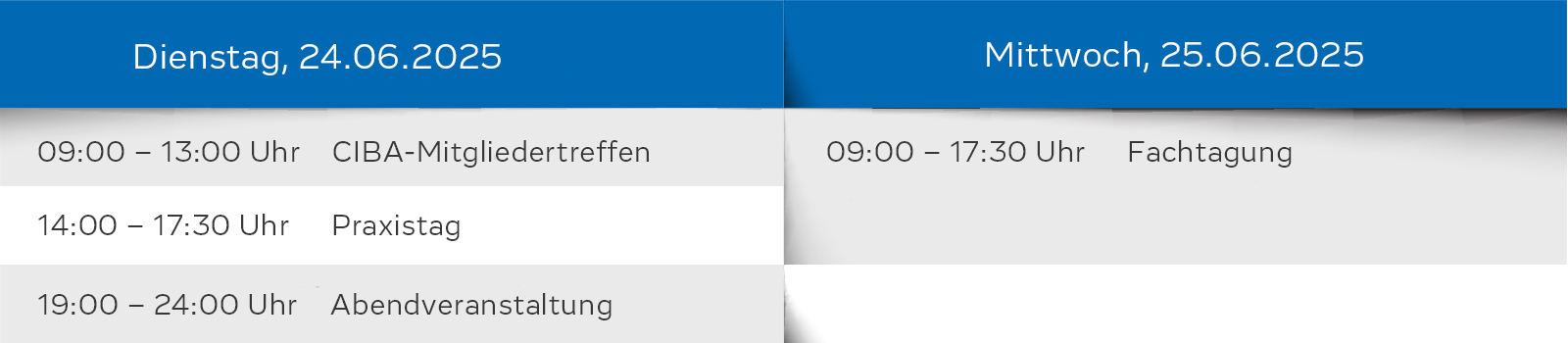 Veranstaltungsbausteine der CBA Aachen 2025